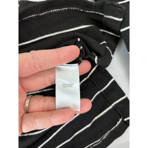 J. Jill womens small black striped long sleeve pima crew-neck tee casual stretch - Picture 6 of 6